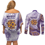 Melbourne Storm NAIDOC Week 2026 Couples Matching Off Shoulder Short Dress and Long Sleeve Button Shirt First Nations of Australia Aboriginal Mascot Rugby