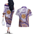 Melbourne Storm NAIDOC Week 2026 Couples Matching Off The Shoulder Long Sleeve Dress and Hawaiian Shirt First Nations of Australia Aboriginal Mascot Rugby