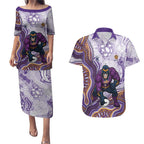 Melbourne Storm NAIDOC Week 2026 Couples Matching Puletasi and Hawaiian Shirt First Nations of Australia Aboriginal Mascot Rugby