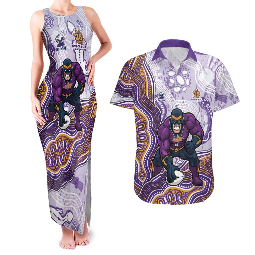 Melbourne Storm NAIDOC Week 2026 Couples Matching Tank Maxi Dress and Hawaiian Shirt First Nations of Australia Aboriginal Mascot Rugby