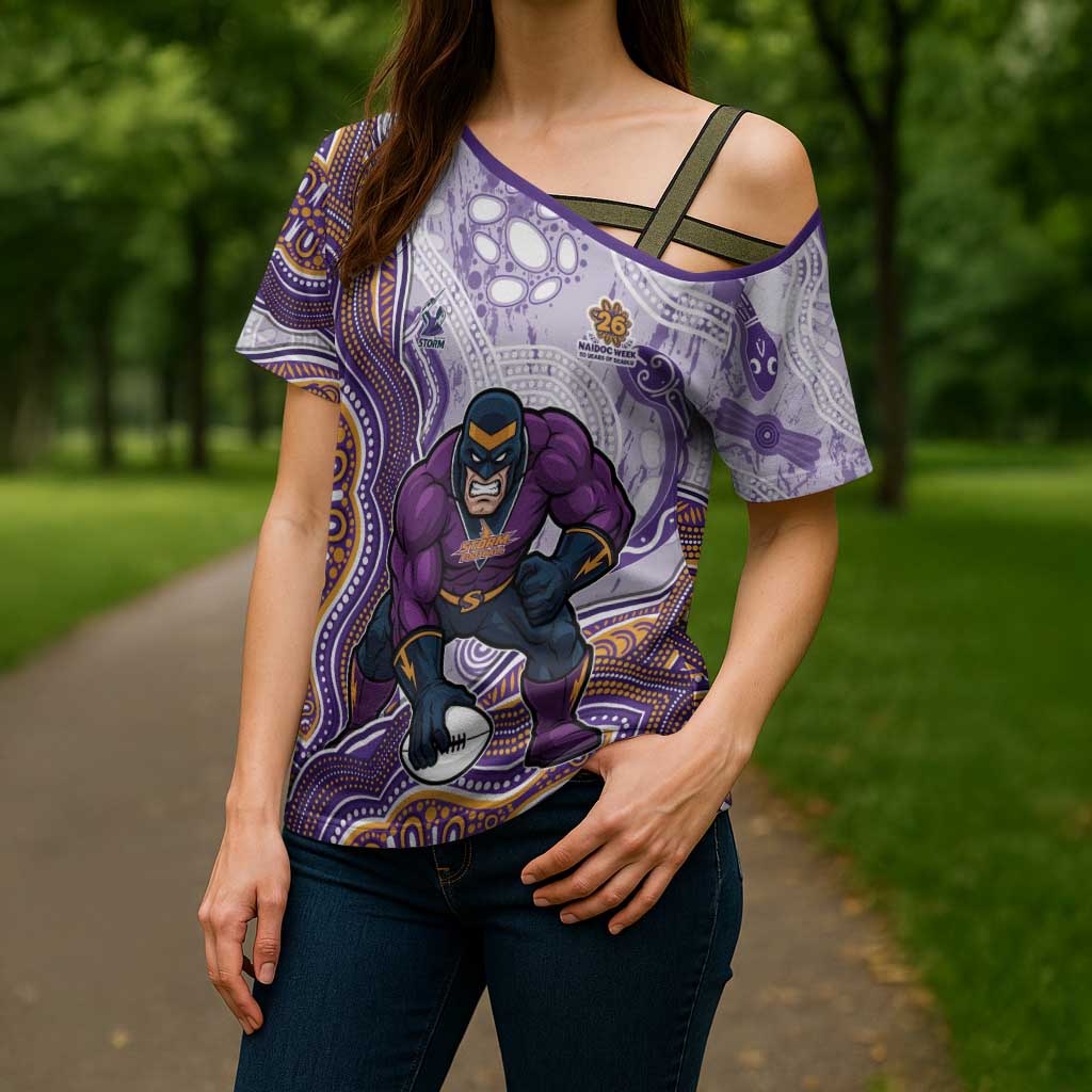Melbourne Storm NAIDOC Week 2026 Cross Shoulder Shirt First Nations of Australia Aboriginal Mascot Rugby