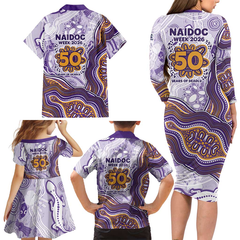 Melbourne Storm NAIDOC Week 2026 Family Matching Long Sleeve Bodycon Dress and Hawaiian Shirt First Nations of Australia Aboriginal Mascot Rugby
