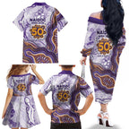 Melbourne Storm NAIDOC Week 2026 Family Matching Off The Shoulder Long Sleeve Dress and Hawaiian Shirt First Nations of Australia Aboriginal Mascot Rugby