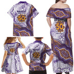 Melbourne Storm NAIDOC Week 2026 Family Matching Off Shoulder Maxi Dress and Hawaiian Shirt First Nations of Australia Aboriginal Mascot Rugby
