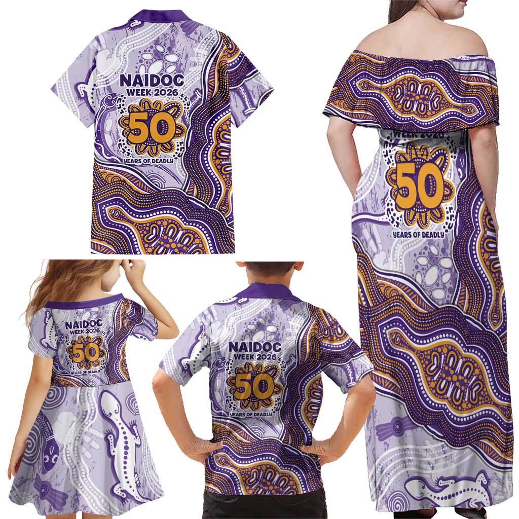 Melbourne Storm NAIDOC Week 2026 Family Matching Off Shoulder Maxi Dress and Hawaiian Shirt First Nations of Australia Aboriginal Mascot Rugby
