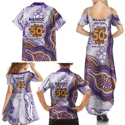 Melbourne Storm NAIDOC Week 2026 Family Matching Summer Maxi Dress and Hawaiian Shirt First Nations of Australia Aboriginal Mascot Rugby