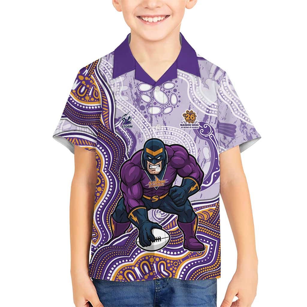Melbourne Storm NAIDOC Week 2026 Kid Hawaiian Shirt First Nations of Australia Aboriginal Mascot Rugby