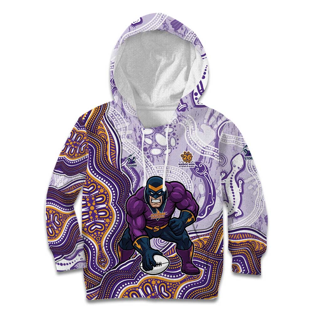Melbourne Storm NAIDOC Week 2026 Kid Hoodie First Nations of Australia Aboriginal Mascot Rugby