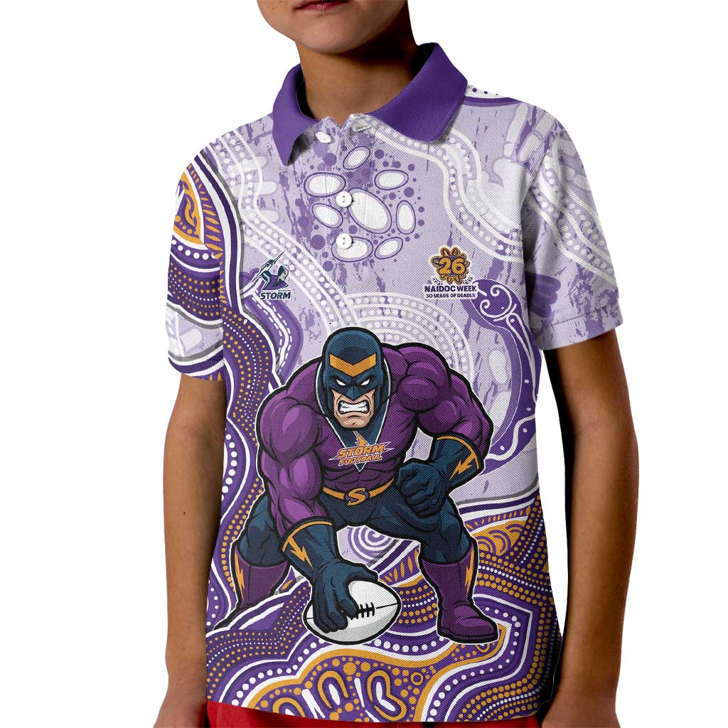 Melbourne Storm NAIDOC Week 2026 Kid Polo Shirt First Nations of Australia Aboriginal Mascot Rugby