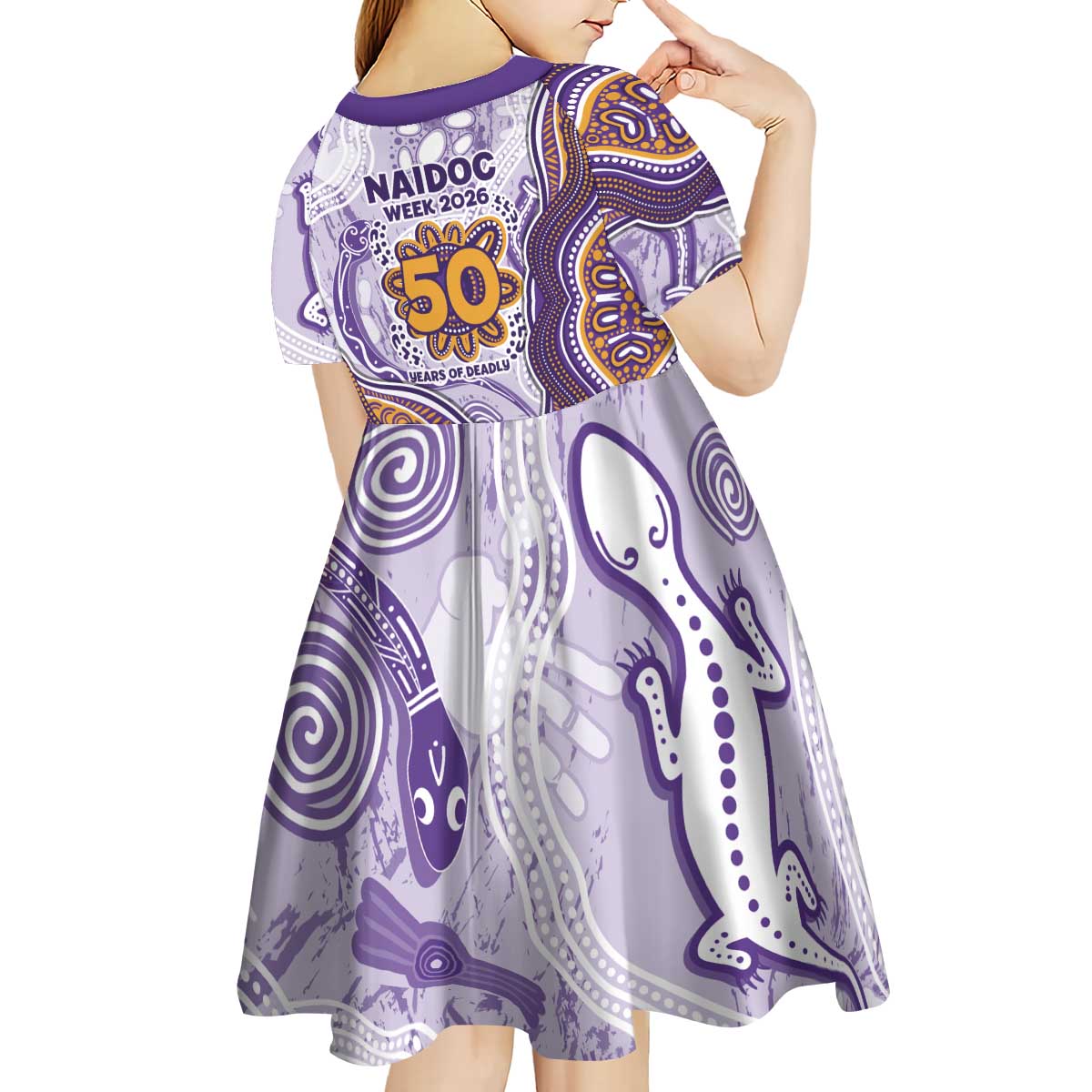 Melbourne Storm NAIDOC Week 2026 Kid Short Sleeve Dress First Nations of Australia Aboriginal Mascot Rugby
