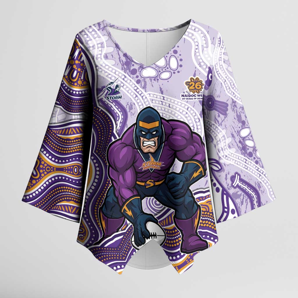 Melbourne Storm NAIDOC Week 2026 Kimono Sleeve Blouse First Nations of Australia Aboriginal Mascot Rugby