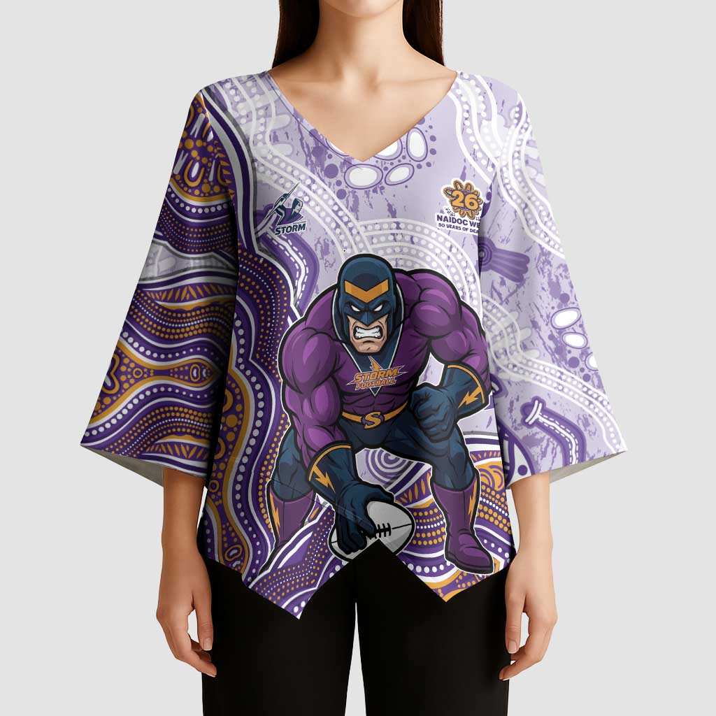 Melbourne Storm NAIDOC Week 2026 Kimono Sleeve Blouse First Nations of Australia Aboriginal Mascot Rugby