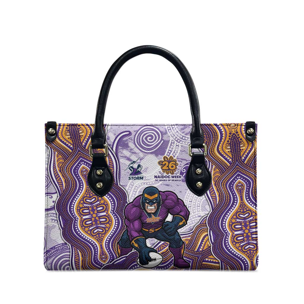 Melbourne Storm NAIDOC Week 2026 Leather Bag First Nations of Australia Aboriginal Mascot Rugby