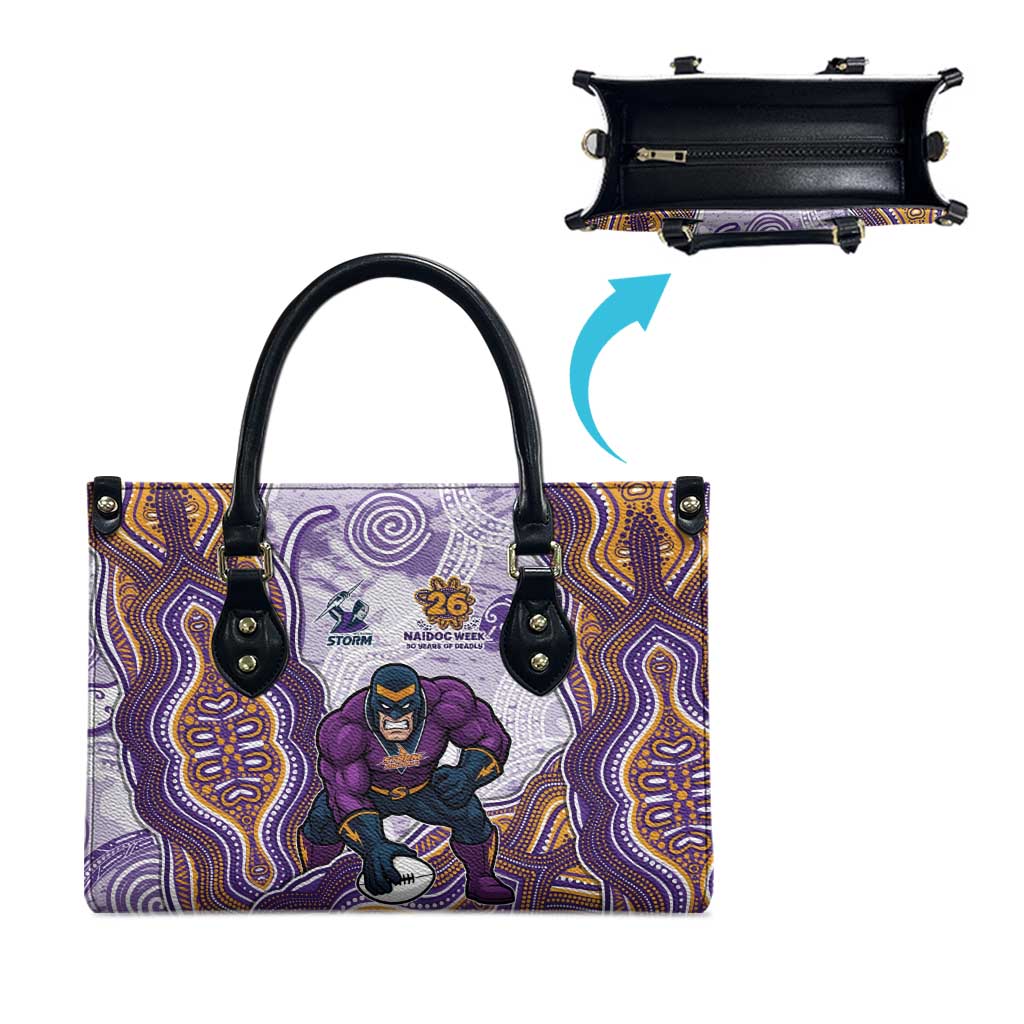 Melbourne Storm NAIDOC Week 2026 Leather Bag First Nations of Australia Aboriginal Mascot Rugby