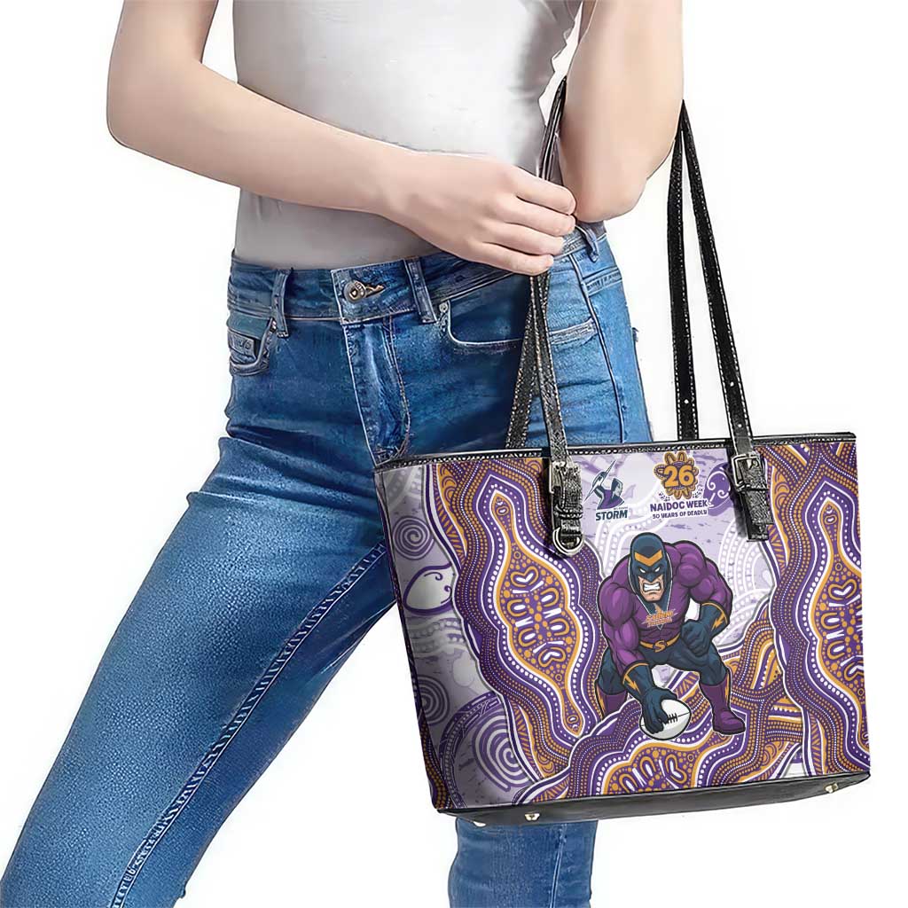 Melbourne Storm NAIDOC Week 2026 Leather Tote Bag First Nations of Australia Aboriginal Mascot Rugby