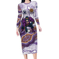 Melbourne Storm NAIDOC Week 2026 Long Sleeve Bodycon Dress First Nations of Australia Aboriginal Mascot Rugby