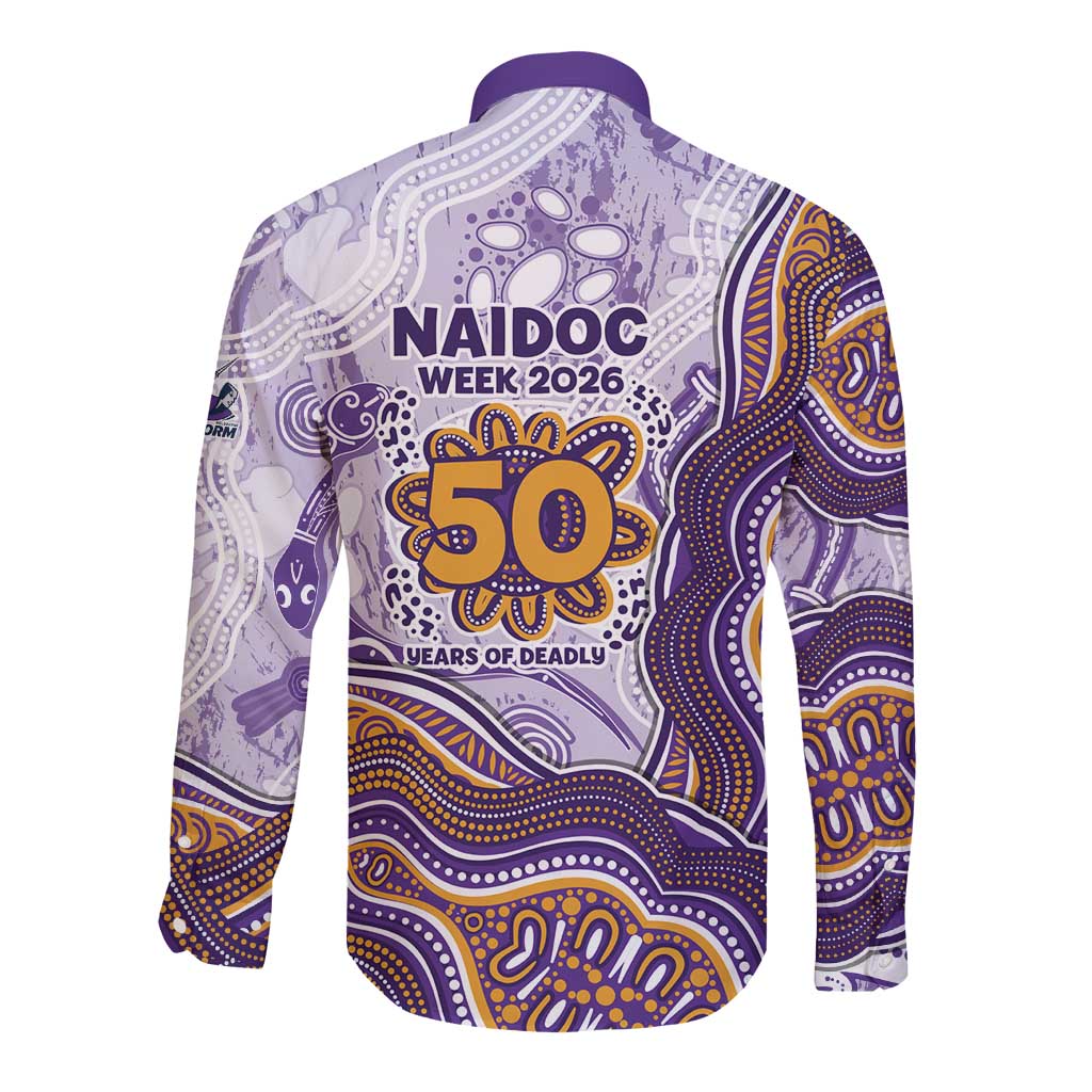 Melbourne Storm NAIDOC Week 2026 Long Sleeve Button Shirt First Nations of Australia Aboriginal Mascot Rugby