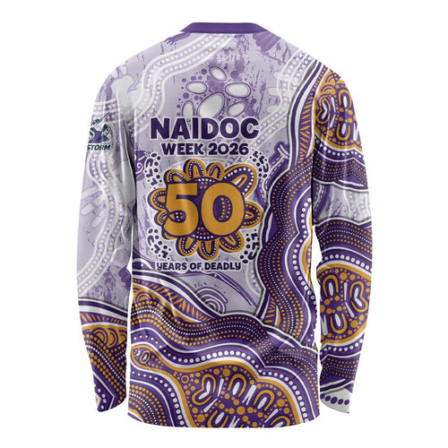 Melbourne Storm NAIDOC Week 2026 Long Sleeve Shirt First Nations of Australia Aboriginal Mascot Rugby