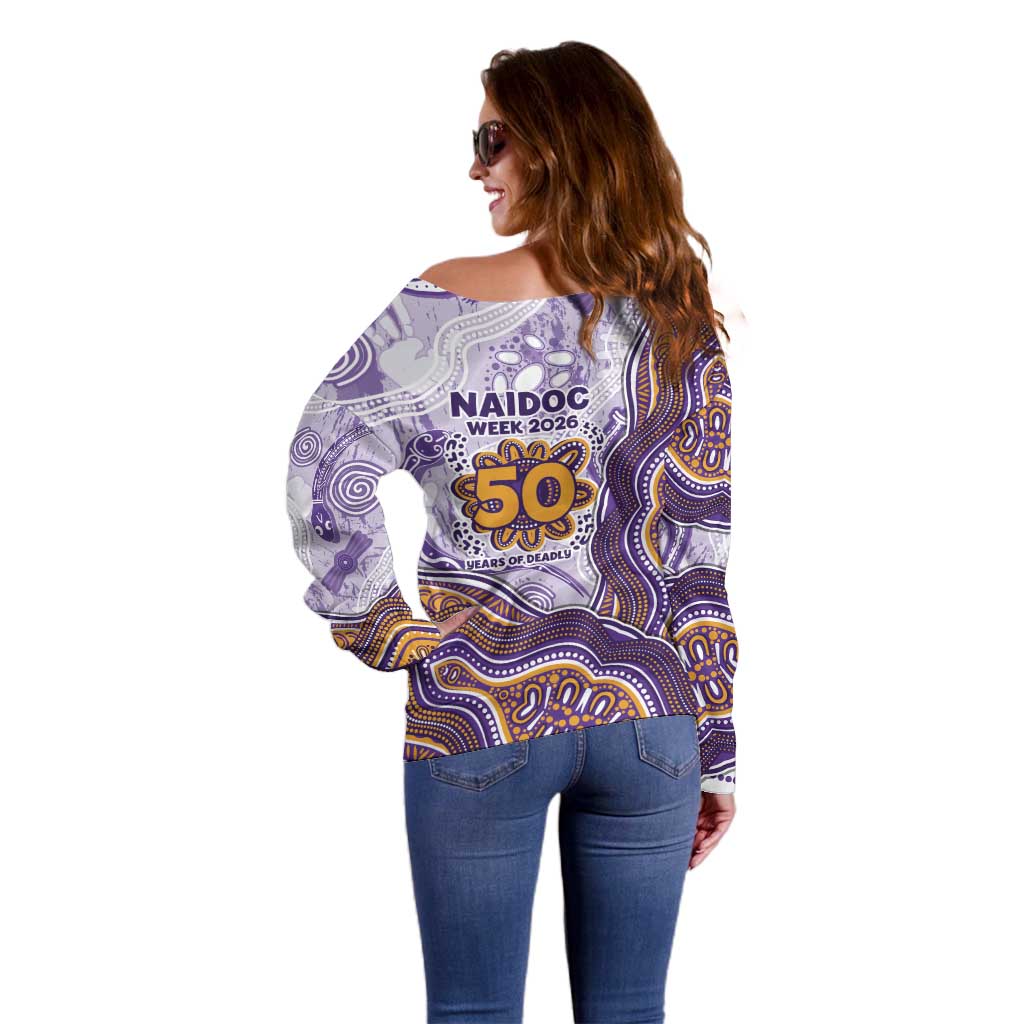 Melbourne Storm NAIDOC Week 2026 Off Shoulder Sweater First Nations of Australia Aboriginal Mascot Rugby
