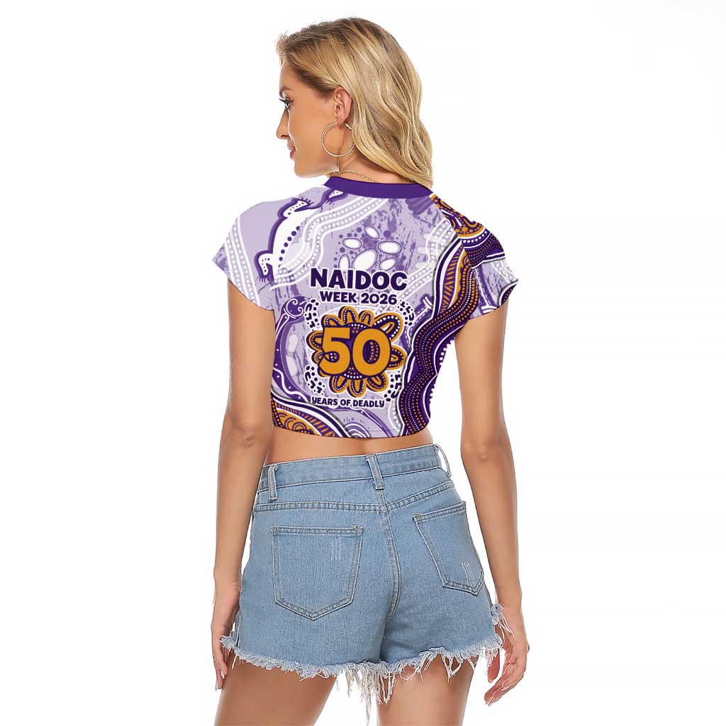 Melbourne Storm NAIDOC Week 2026 Raglan Cropped T Shirt First Nations of Australia Aboriginal Mascot Rugby