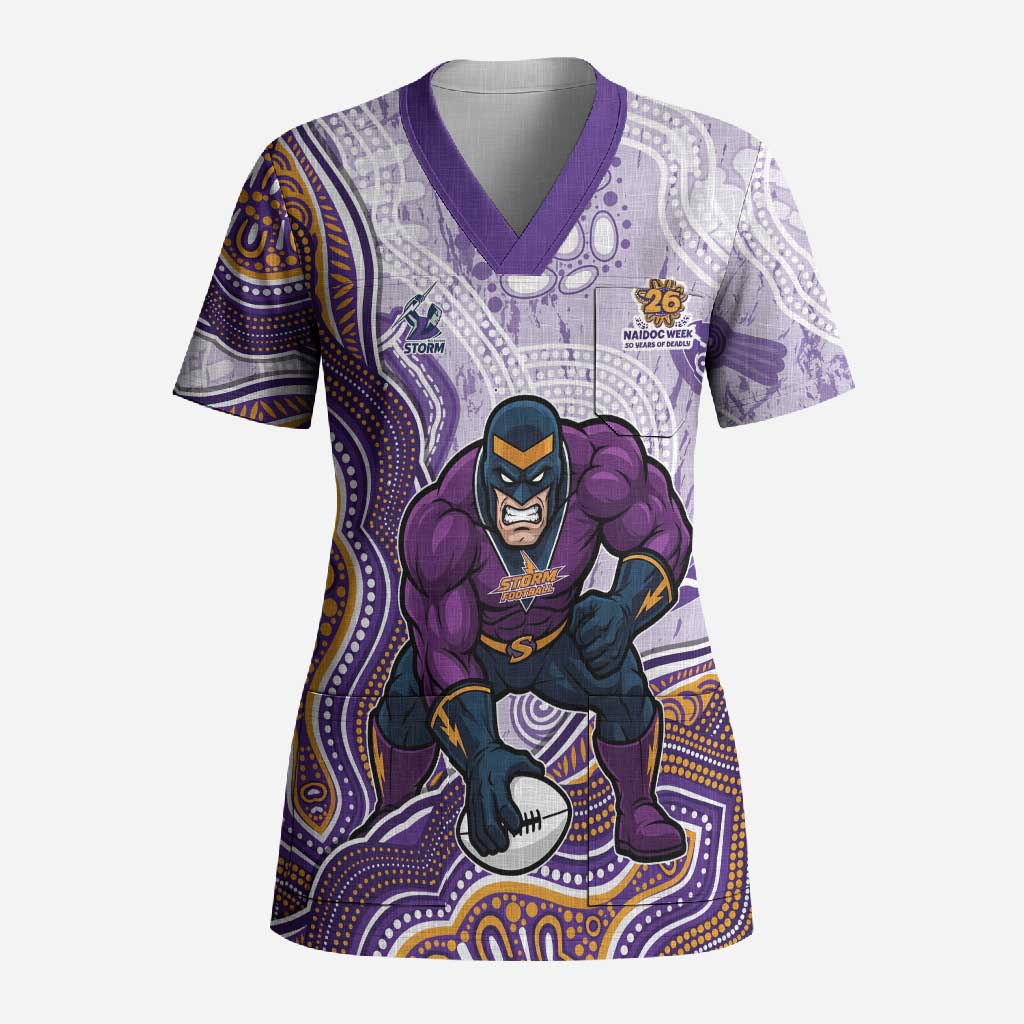 Melbourne Storm NAIDOC Week 2026 Scrub Top First Nations of Australia Aboriginal Mascot Rugby