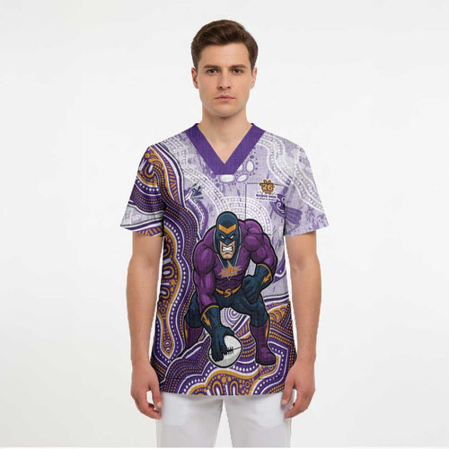 Melbourne Storm NAIDOC Week 2026 Scrub Top First Nations of Australia Aboriginal Mascot Rugby