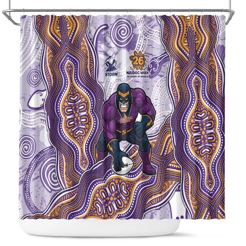 Melbourne Storm NAIDOC Week 2026 Shower Curtain First Nations of Australia Aboriginal Mascot Rugby