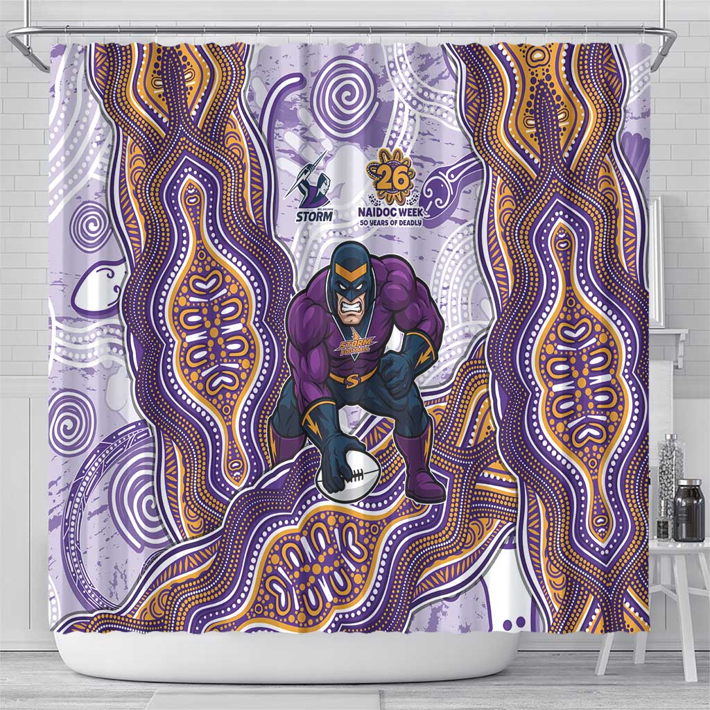 Melbourne Storm NAIDOC Week 2026 Shower Curtain First Nations of Australia Aboriginal Mascot Rugby