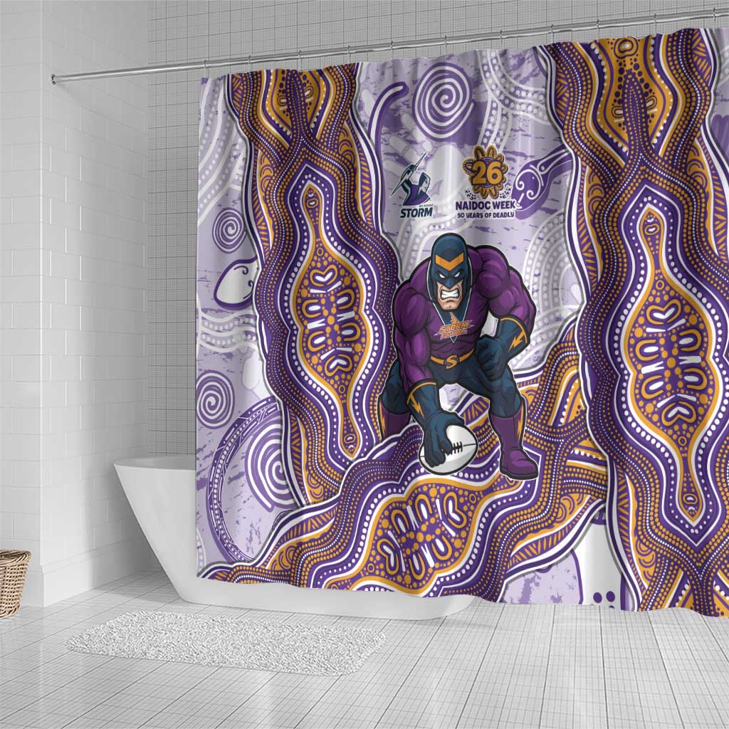 Melbourne Storm NAIDOC Week 2026 Shower Curtain First Nations of Australia Aboriginal Mascot Rugby