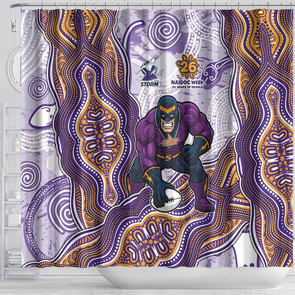 Melbourne Storm NAIDOC Week 2026 Shower Curtain First Nations of Australia Aboriginal Mascot Rugby