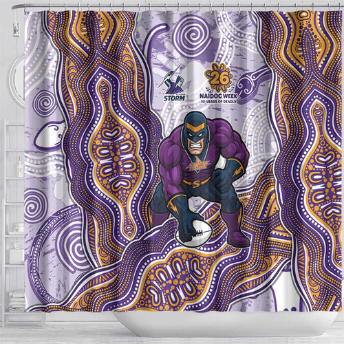Melbourne Storm NAIDOC Week 2026 Shower Curtain First Nations of Australia Aboriginal Mascot Rugby
