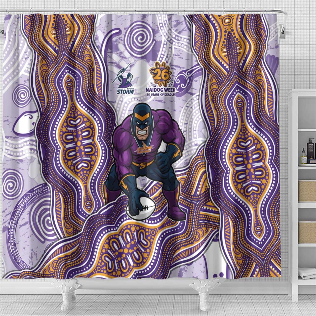 Melbourne Storm NAIDOC Week 2026 Shower Curtain First Nations of Australia Aboriginal Mascot Rugby