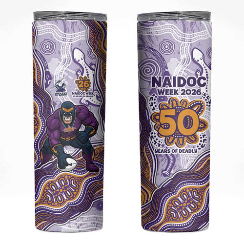 Melbourne Storm NAIDOC Week 2026 Skinny Tumbler First Nations of Australia Aboriginal Mascot Rugby