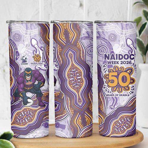 Melbourne Storm NAIDOC Week 2026 Skinny Tumbler First Nations of Australia Aboriginal Mascot Rugby