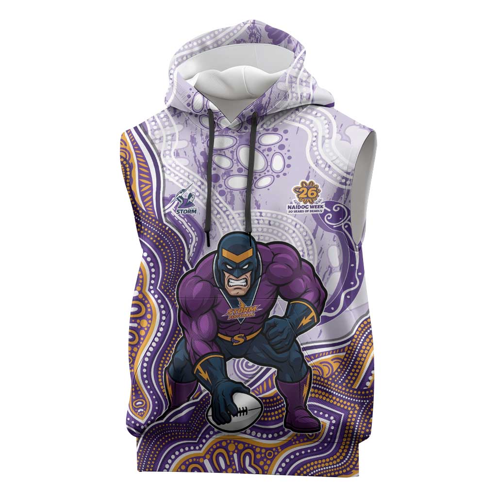 Melbourne Storm NAIDOC Week 2026 Sleeveless Hoodie First Nations of Australia Aboriginal Mascot Rugby