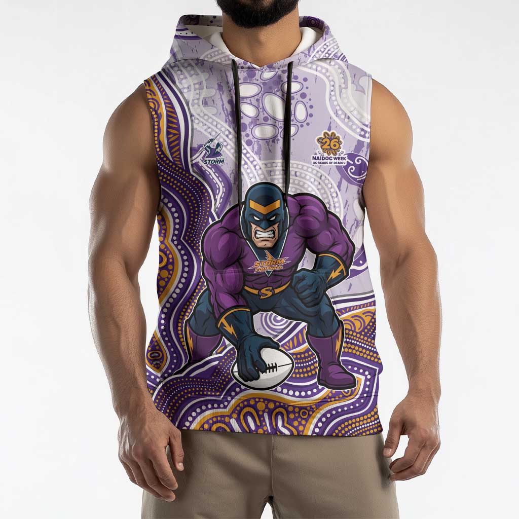 Melbourne Storm NAIDOC Week 2026 Sleeveless Hoodie First Nations of Australia Aboriginal Mascot Rugby