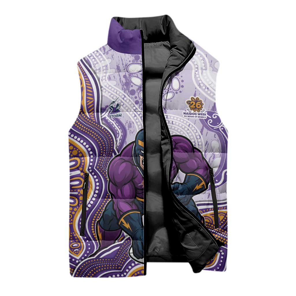 Melbourne Storm NAIDOC Week 2026 Sleeveless Puffer Jacket First Nations of Australia Aboriginal Mascot Rugby