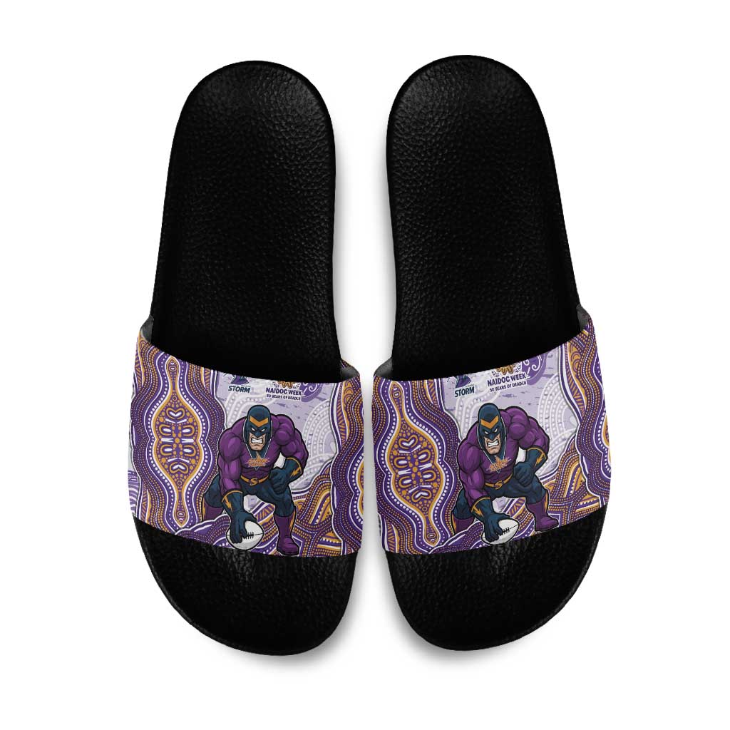 Melbourne Storm NAIDOC Week 2026 Slide Sandals First Nations of Australia Aboriginal Mascot Rugby