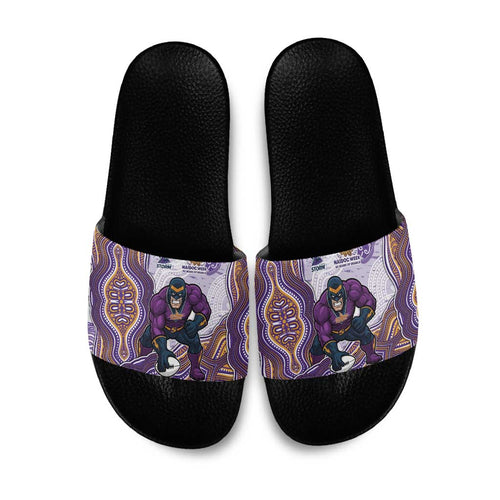 Melbourne Storm NAIDOC Week 2026 Slide Sandals First Nations of Australia Aboriginal Mascot Rugby