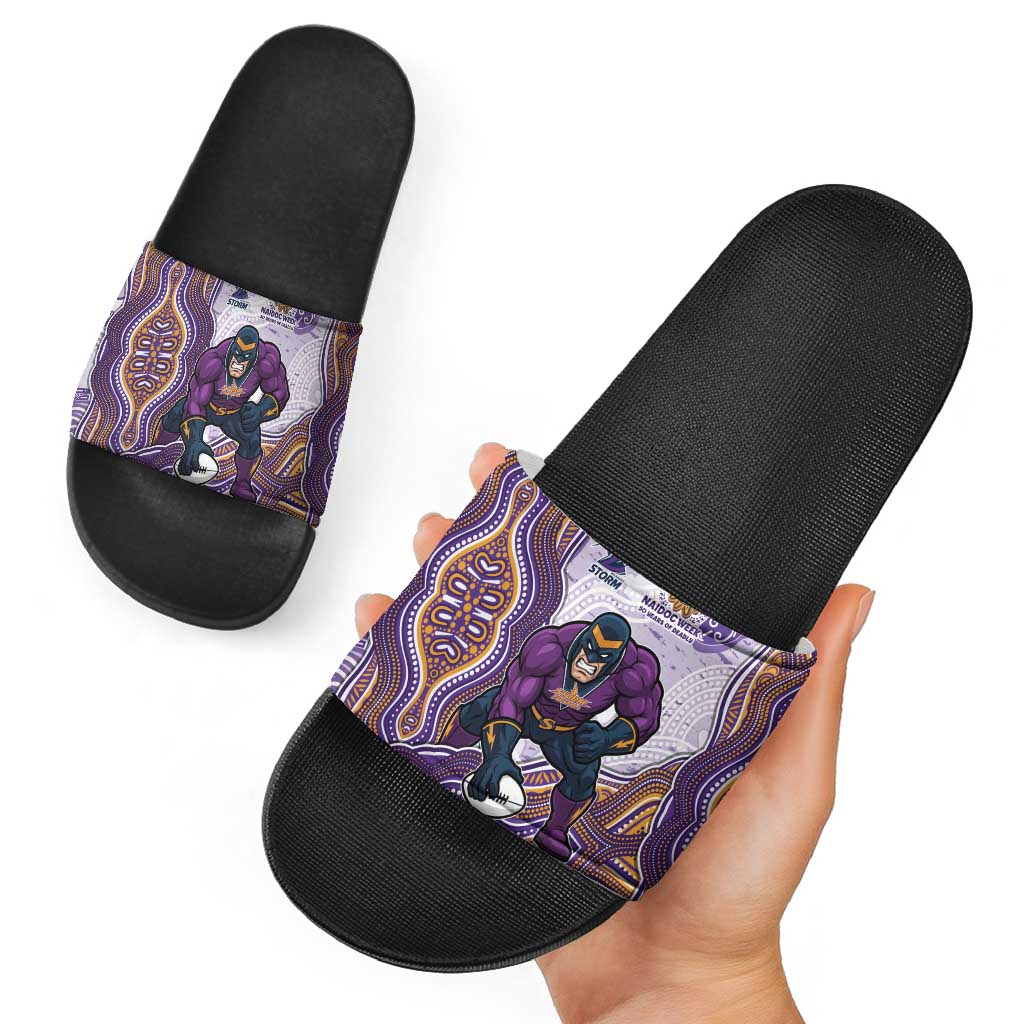 Melbourne Storm NAIDOC Week 2026 Slide Sandals First Nations of Australia Aboriginal Mascot Rugby