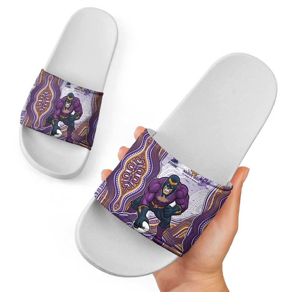 Melbourne Storm NAIDOC Week 2026 Slide Sandals First Nations of Australia Aboriginal Mascot Rugby