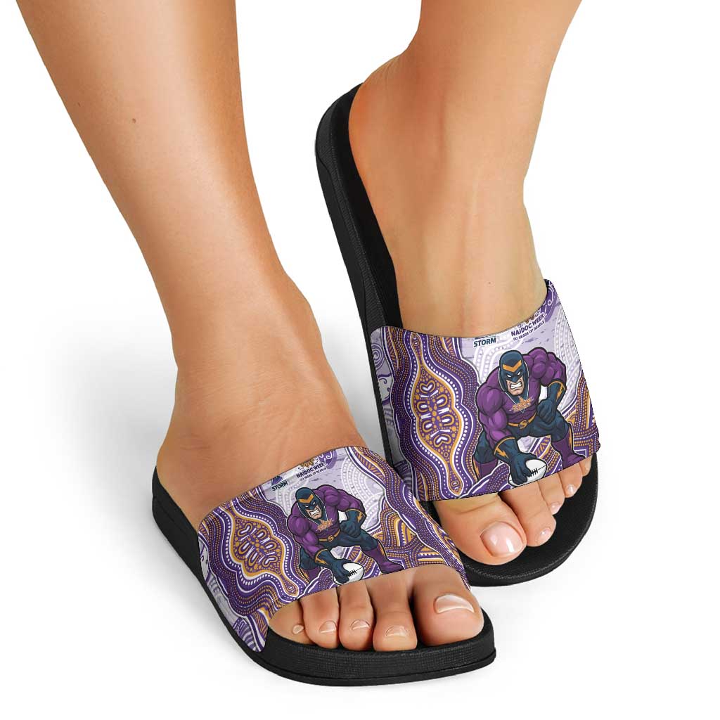 Melbourne Storm NAIDOC Week 2026 Slide Sandals First Nations of Australia Aboriginal Mascot Rugby