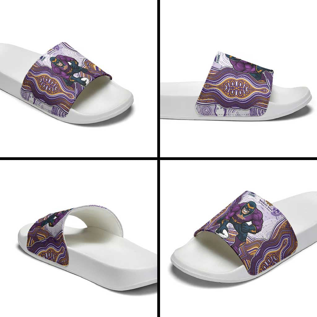 Melbourne Storm NAIDOC Week 2026 Slide Sandals First Nations of Australia Aboriginal Mascot Rugby