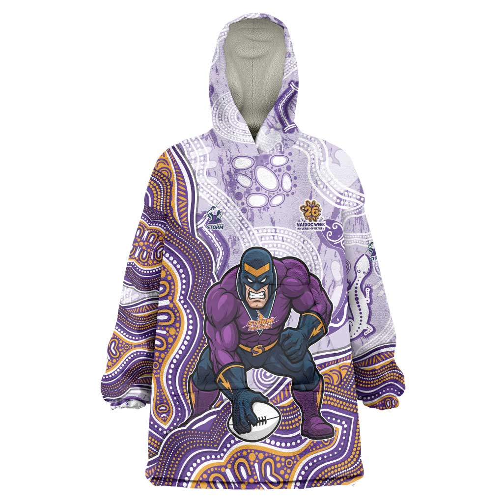 Melbourne Storm NAIDOC Week 2026 Wearable Blanket Hoodie First Nations of Australia Aboriginal Mascot Rugby