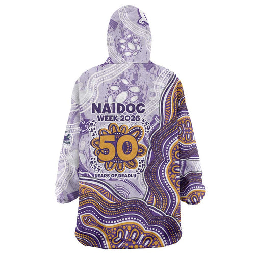 Melbourne Storm NAIDOC Week 2026 Wearable Blanket Hoodie First Nations of Australia Aboriginal Mascot Rugby