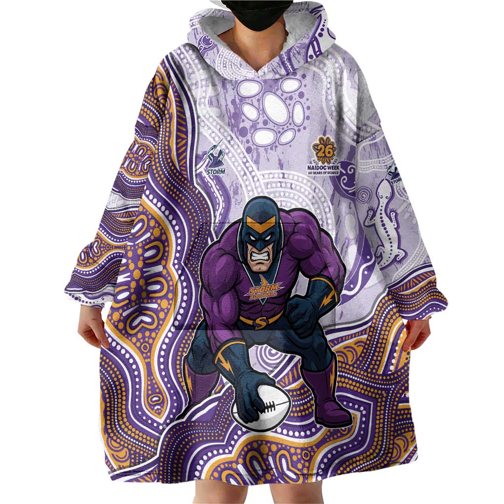Melbourne Storm NAIDOC Week 2026 Wearable Blanket Hoodie First Nations of Australia Aboriginal Mascot Rugby