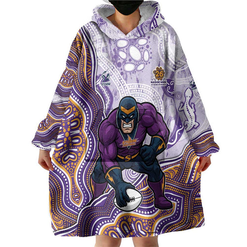 Melbourne Storm NAIDOC Week 2026 Wearable Blanket Hoodie First Nations of Australia Aboriginal Mascot Rugby