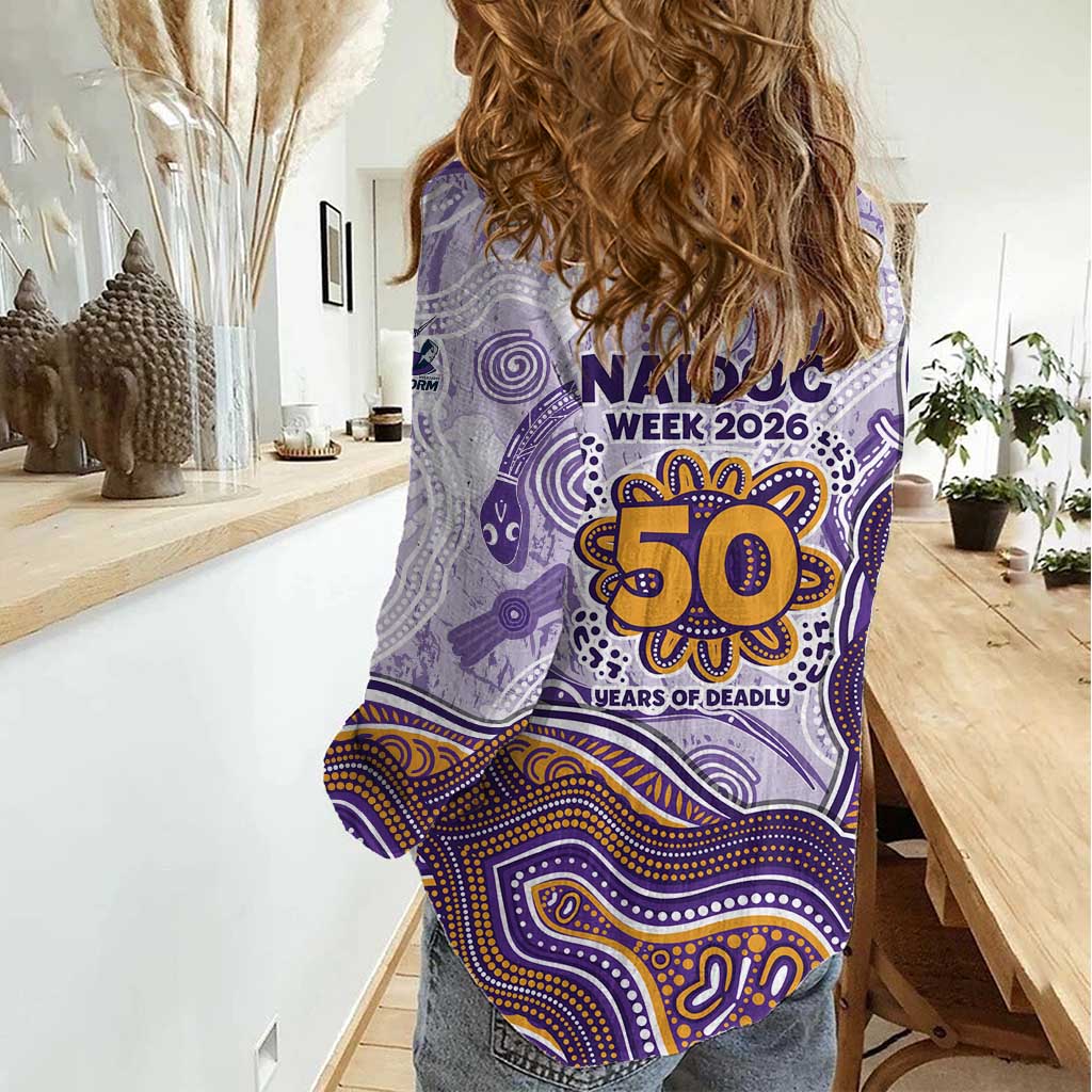 Melbourne Storm NAIDOC Week 2026 Women Casual Shirt First Nations of Australia Aboriginal Mascot Rugby