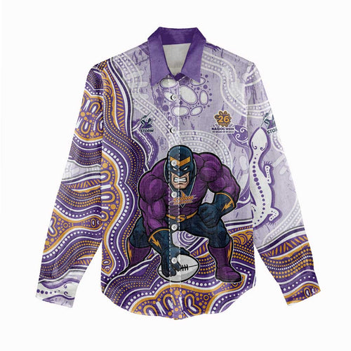 Melbourne Storm NAIDOC Week 2026 Women Casual Shirt First Nations of Australia Aboriginal Mascot Rugby