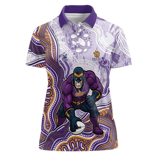 Melbourne Storm NAIDOC Week 2026 Women Polo Shirt First Nations of Australia Aboriginal Mascot Rugby